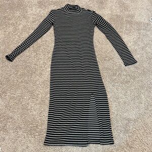 Wild fable Striped Black and White Long Sleeve Dress